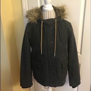 LL Bean wool Canvas Hooded Parks Heather Grey Med
